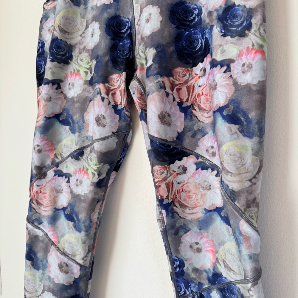 Floral Leggings Womens Feminine Yoga Pilates Girly 0018 - Picture 7 of 16